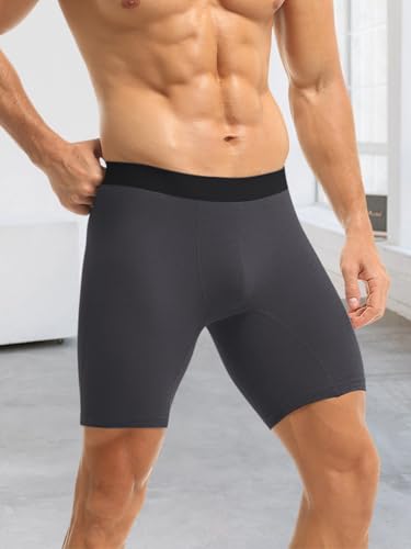 Men's Boxer Briefs, Soft Breathable Cotton Briefs with Elastic Waistband, 1 Pack2