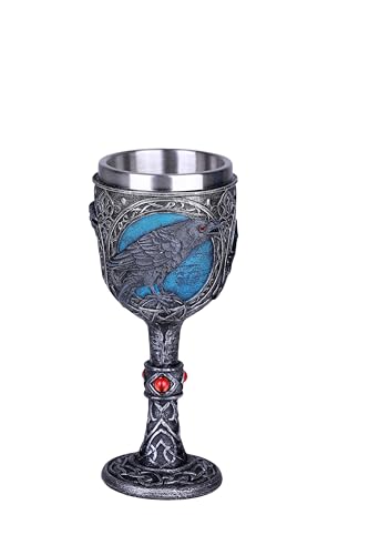 Pacific Giftware Raven Goblet is a Gothic-style piece with a dark aesthetic. Its design centers on a black raven
