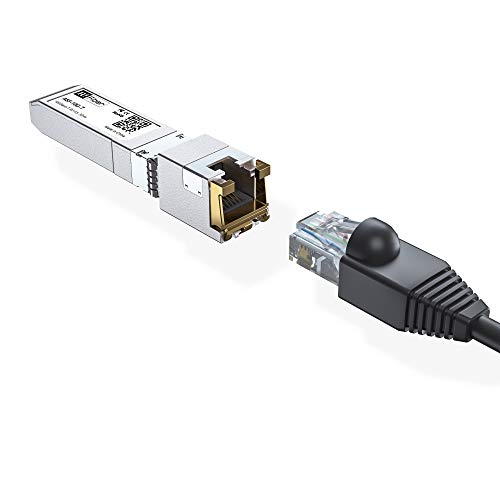 1.25/2.5/5/10Gb SFP+ RJ45 Transceiver, 10Gbase-T SFP+ Ethernet Copper Module, Compatible with Cisco SFP-10G-T-S, Ubiquiti UF-RJ45-10G, UniFi, Meraki, MikroTik, Supermicro and More, Cat6a/ Cat7, 30m