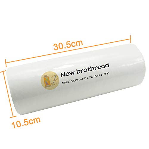 New Brothread Fusible Iron On Cut Away Machine Embroidery Stabilizer Backing 12" X 25 Yd Roll - Medium Weight 2.5 Oz - 3 Options - Tear Away/Cut Away/No Show Mesh #TOP1