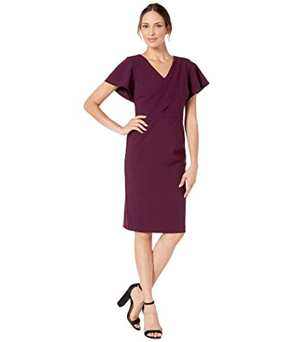 LAUREN RALPH LAUREN Womens Zurette Faux Wrap Knee Length Sheath Dress Purple 10