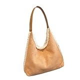 Bolso de mano de felpa para mujer, diseño de axilas a juego, estilo coreano, para otoño, invierno, viajes, para mujer, Khaki