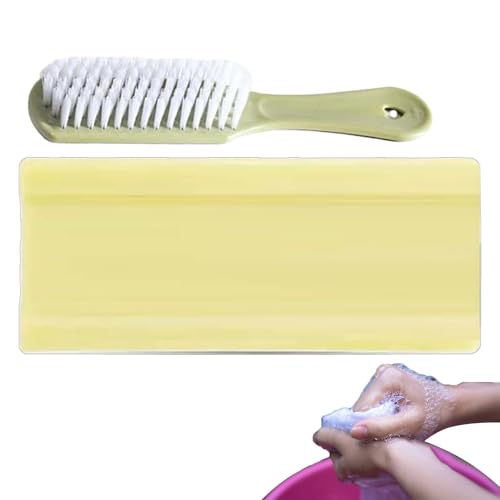 200g Hand Protection Laundry Soap Bar with Brush - Powerful Stain Remover for Underwear