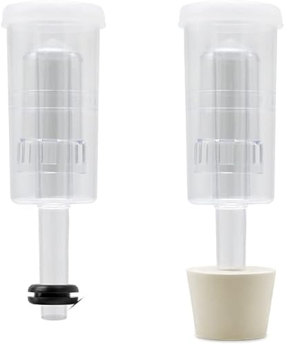 Miniatura 7 de Paquete de 4 unidades de Airlock de 3 piezas  Cerveza y fermentación  Uso con tapón de goma perforado, tapa con ojales  Hacer cerveza, vino,