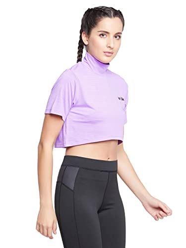 Image of Clovia Women's Comfort-Fit Active Crop Top - Yellow