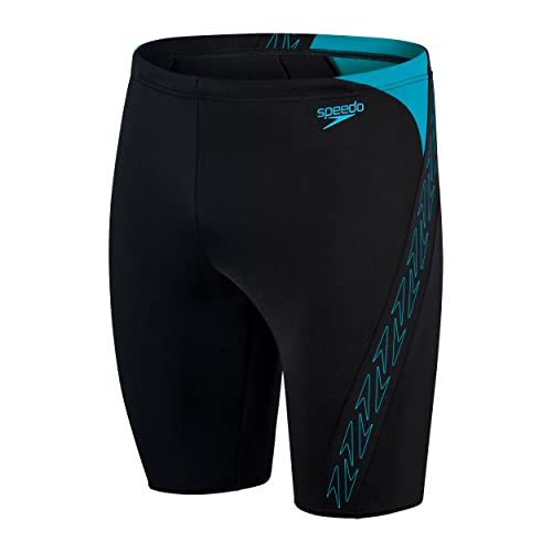 Speedo Hyper Boom Splice II Jammers de natación Hombre, Negro/Bolt, 42