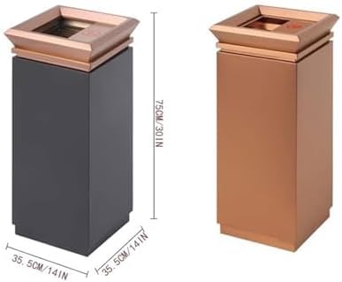 Trash Can Outdoor Dustbins,Trash Can, Commercial Trash Can with Ashtray, Lobby Office Hotel Shopping Mall Elevator Entrance Stainless Steel Trash Can(C C)