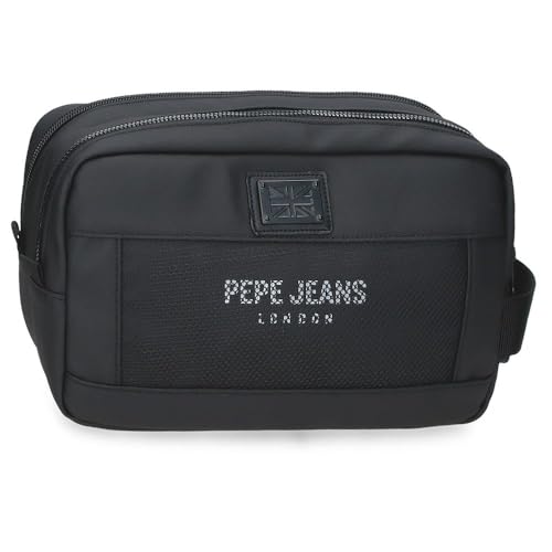Pepe Jeans Durham Bolso de Mano Negro 24,5x15x6 cms Poliéster by Joumma Bags