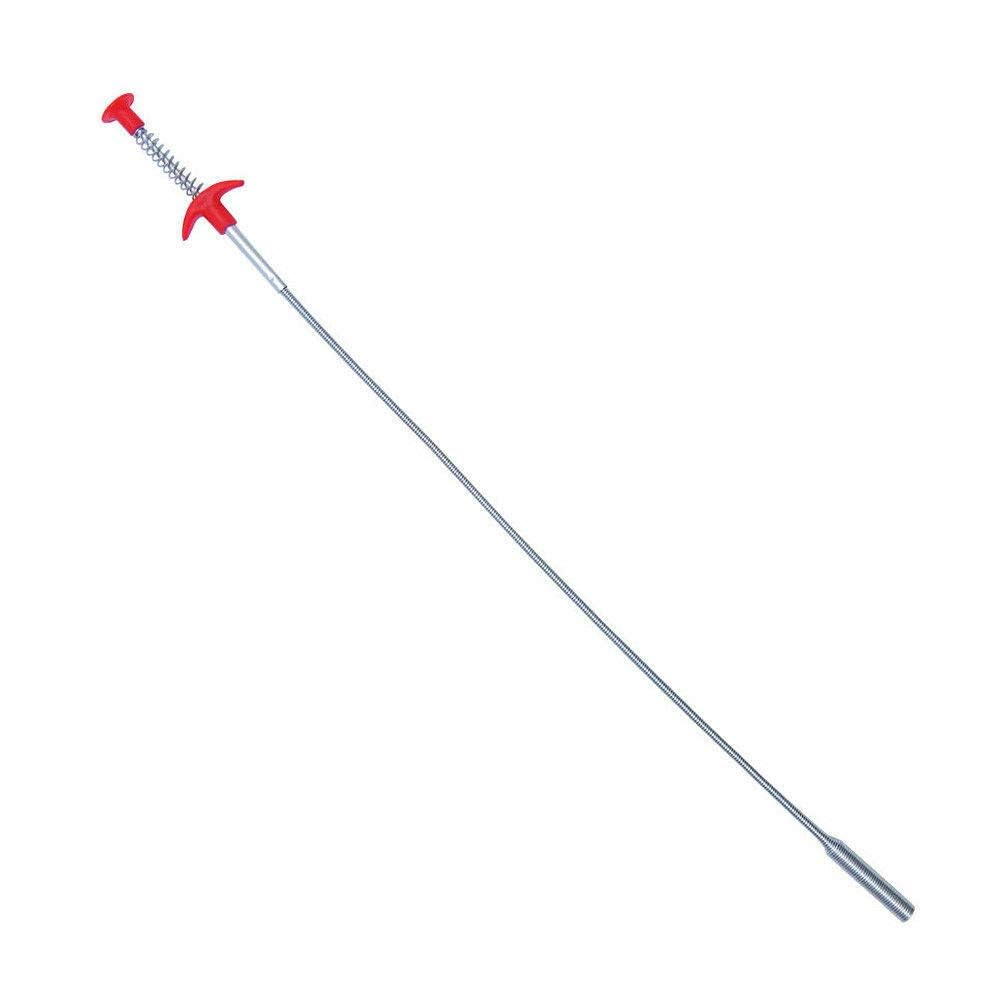 Kyraton 60 cm Hand Press Long Drain Clog Remover Hair Catcher Coated with PVC Sink Dredge Unblocked Drain Cleaner Tools for Kitchen Sink Bathroom Tub Toilet Clogged Drains Dredger 2 Pc-picture-38
