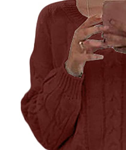 Image of Sexyshine Women's Cable Knit Long Skirt 2 Piece Outfit Chunky Oversized Pullover Sweater Top and Long Pencil Skirt Sets