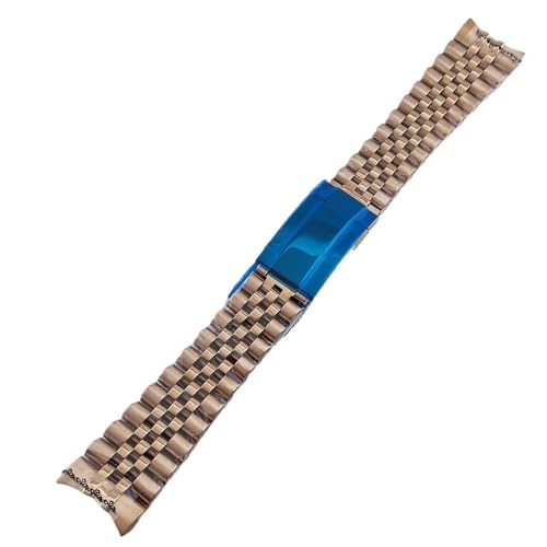 1本の時計ストラップ 20mm ステンレススチールストラップ NH34/35/36ケースウォッチ メンズウォッチ交換用リストバンド ウォッチアクセサリー(Rose)