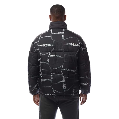 Image of A|X ARMANI EXCHANGE Men's Optical Allover Logo Puffer Jacket