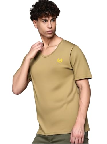 Image of Mack Jonney Regular Solid Cotton Blend V Neck T Shirt for Men