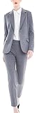 Marycrafts Women's Business Blazer Pant Suit Set for Work 12 Plaid Houndstooth