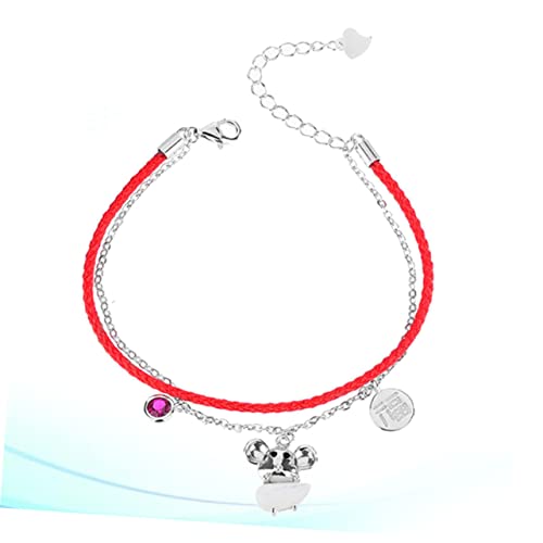 Joyería tejida a mano con cuerda de plata elegante para mujer 3