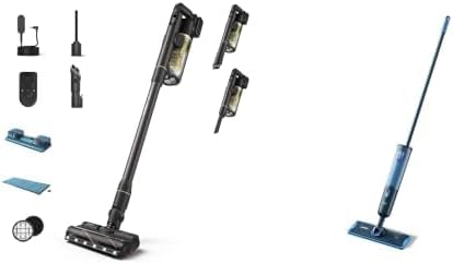 Philips 7000 Serisi Aqua Kablosuz Dik Süpürge XC7153/10 ve One Up 3000 Elektrikli Mop XV3101/01, Süpürme ve Paspaslama, 2 Parça Zemin Bakım Seti — Amazon ürün görseli