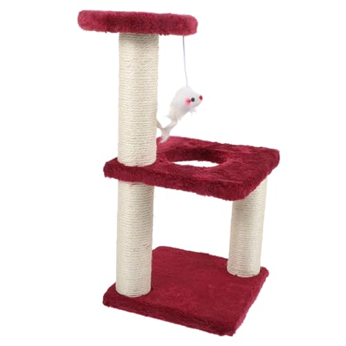 Beaupretty 剣製耐摩耗多キャットタワー 猫用爪とぎポスト 素材使用 健康な爪ケア ペット用休憩プラットフォーム かわいい子猫向け