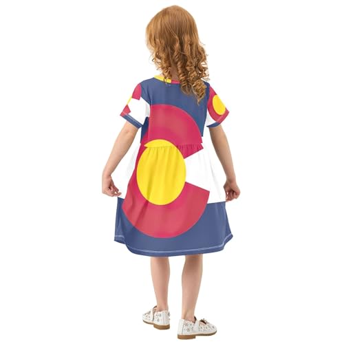 Toddler Girls Dresses Colorado State Flag Funny Cute Dresses 2t Short Outfit Children3