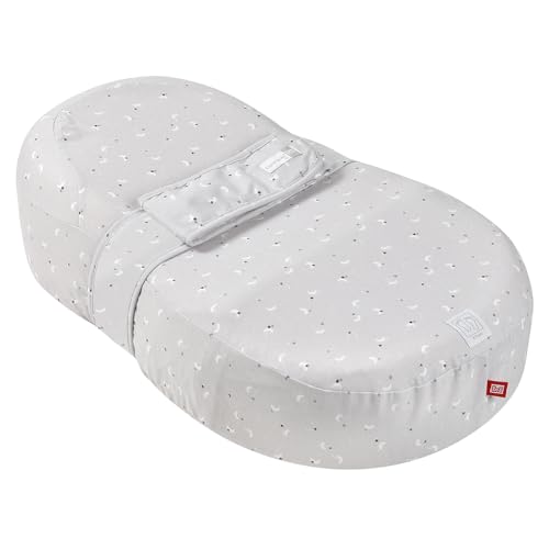 RED CASTLE/BEABA, Cocon Ergonomique, Nid d'ange, Confort, Développe la motricité et l'éveil, Fabriqué en France, Tissu Oeko Tex, Fleur de coton, Jersey Moon