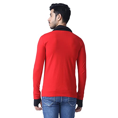 Image of Black Collection Men's Attached Muffler Full Sleeve T-Shirt(SKU: BCN0023)