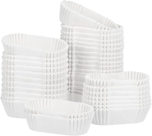 Miibiscolit 1000Pcs Oval Cake Paper Baking Cups Safe Grease Proof Cupcake Liners Boat Shape Paper Bread Muffin Baking Cups for Cake Balls Muffins Cupcakes (3.94inch*1.97inch*1.38inch)
