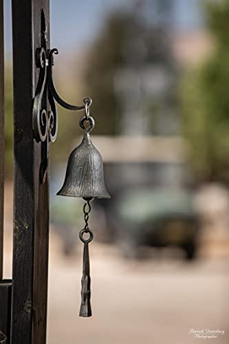 2WAYZ Dinner Bell 7.35 inches, Cast Iron Design, Featured on an Antique Vintage Rustic Farmhouse Bracket. Classic Cabin Metal Mount for Indoor Outdoor Decoration