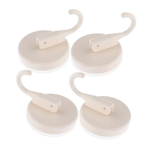 HOMSFOU 4 Piezas Gancho De Ventosa Sin Gancho De Toalla De Succión De Taladro Para Herramientas y Cocina Reutilizables Blanco El Plastico