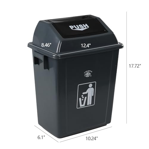 Pack 4 latas de basura plásticas 6 galones con tapa basculante miniatura 2