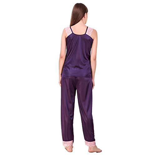 Image of Women's Satin Plain /Solid Nightwear Set Pack of 7