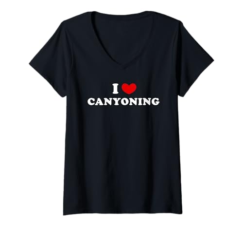 Mujer Me encanta el barranquismo, I barranquismo del corazón Camiseta Cuello V