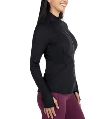 Spyder Women's Stretch Long Sleeve Zip Up Yoga Jacket with Thumb Holes2
