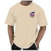 Mens Summer Graphic Tees Shirts for Men Short Sleeve 2025 Casual Running Tops Trendy Crewneck Tee Shirts Loose Cute Designer Beach T Shirts Going Out Tshirt Men's Beige #3