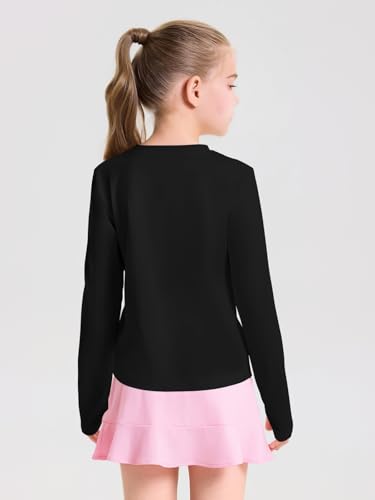 Haloumoning Girls Long Sleeve Athletic Shirts Lightweight Yoga Tops Crewneck Gym Tees with Thumb Holes4