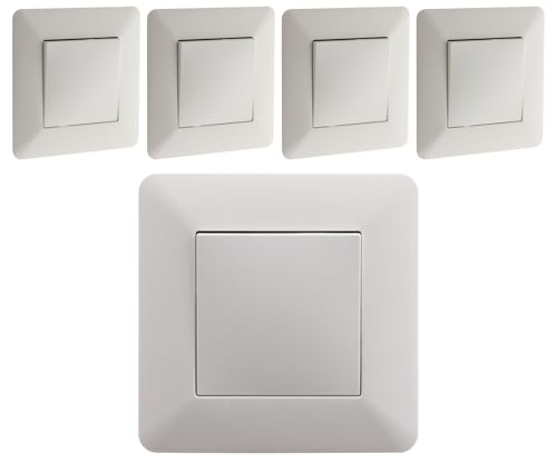 Zenitech - Lot de 5 interrupteurs va et Vient Blanc - Artezo
