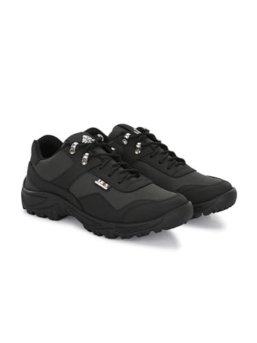 Image of Leo Men's Black Light Weight Casual Waterproof Shoes for Trekking, Hiking & Other Outdoor Activities