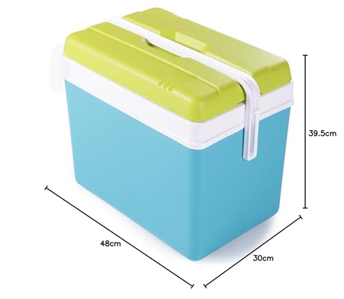 Foto von Ondis24 Kühlbox, 35 Liter, 48 x 30 x 40 (H) cm, Thermobehälter Auto, Kühltruhe, Promo, thermoisoliert, türkis