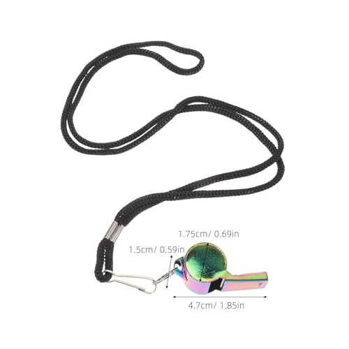 Set de 6 silbatos deportivos de acero inoxidable con cuerda miniatura 2