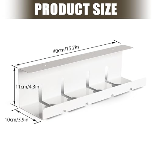 Support de câble sous le bureau et rangement de fil pour espace informatique - 5