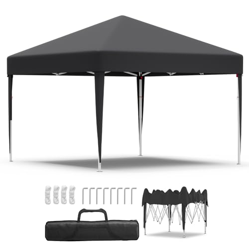 JUMMICO Pavillon 2x2 Höhenverstellbar Stabil Wasserdicht,Faltpavillon UV-Schutz 50+,Pavillion Gartenpavillon für Markt, Garten, Events, Faltzelt Grau