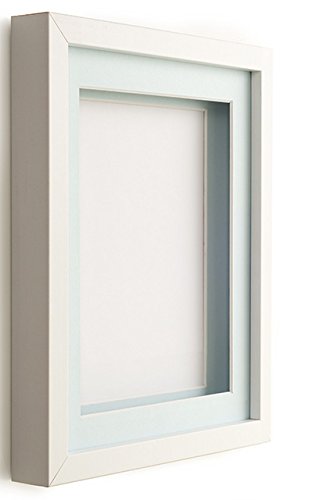 Frame Company White 20x16 inch Box Frame With Light Blue Mount for Image A3 *Choice of Size and Mount Colour* Fitted with Real Glass