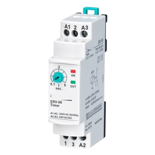 Relais temporisé ERV-06 électronique réglable 0.1-6s 150-260VAC 24VDC