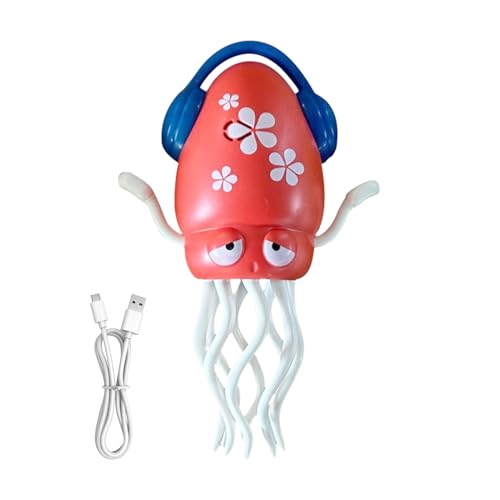 JIEBWCHA 電動タコおもちゃ | LEDライトと音楽付きの発達支援タコ - 学習おもちゃ 幼稚園 教室 寝室 居間 育児室用,リビングルームでも活躍