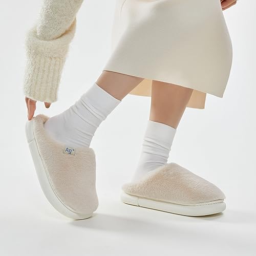 utune 冬用 暖かい スリッパ もこもこ ボア ファースリッパ 室内 あったか ルームシューズ 軽量 滑り止め 厚底 メンズ レディース かわいい おしゃれ の商品画像 4