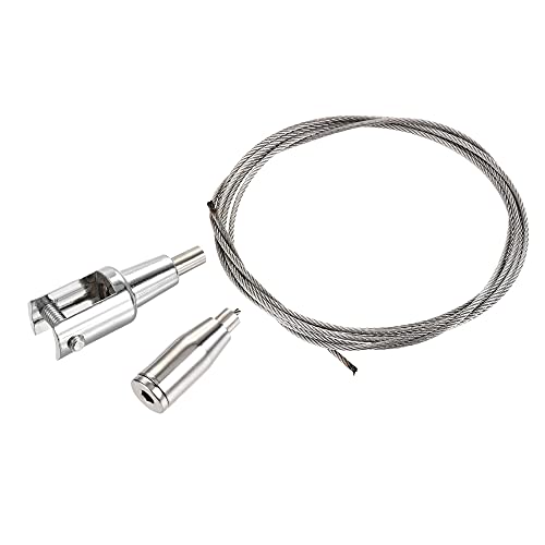 Image of uxcell Picture Hanging Wire Kit, 2Set 1.5M Adjustable Hanger Wire System for Home Art Gallery Picture Display Kit, Load 33lbs, with 6Set Screws