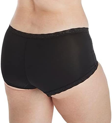Maidenform womens Microfiber Boyshort Panty Pack, One Fab Fit Boyshort Panties With Lace, 3-pack Boy Short Panties (pack of 3)