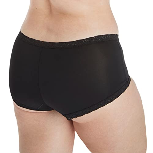 Maidenform Women's Boyshort Underwear, Microfiber With Lace Boyshort Panties, One Fab Fit, 3-pack3