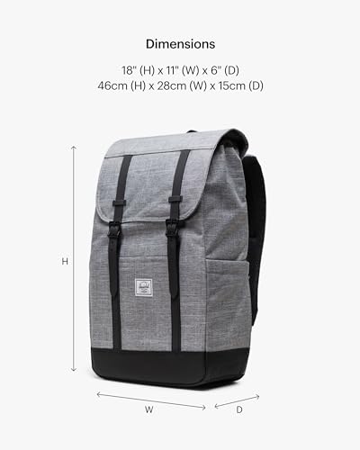 Image of Herschel Retreat Backpack, Raven Crosshatch, Standard - 23L