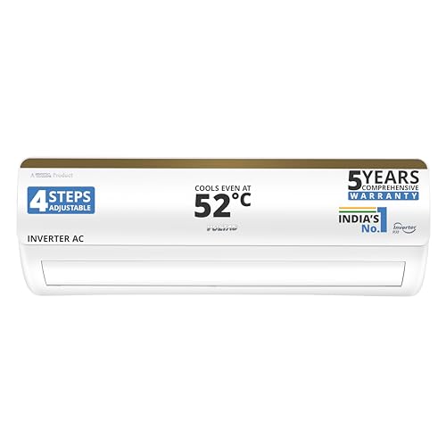 Voltas 1.5 Ton 5 Star Inverter Split AC (Copper, Wi-Fi, 5400W, 4 Way Swing, Super Silent operation, 5-in-1 Adjustable Mode, Anti-dust Filter, 185V Vertis Smart Air Elite Gold, White)