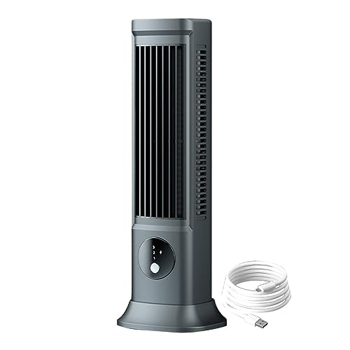 Ventilador enfriador de aire, aire acondicionado personal portátil de 1200 Ma, ventilador de refrigeración de escritorio de 3 engranajes, alimentado por USB, torre de refrigeración de 3.5 W para el