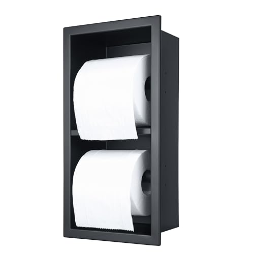 IKITRAEE Einbau Edelstahl WC-Doppel-Toilettenpapierhalter mit Aufbewahrung...